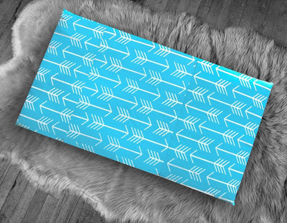 SALE IKEA Bankkamrat, Hemmahos, Stuva Bench Pad Cover  Turquoise Blue Arrow Print