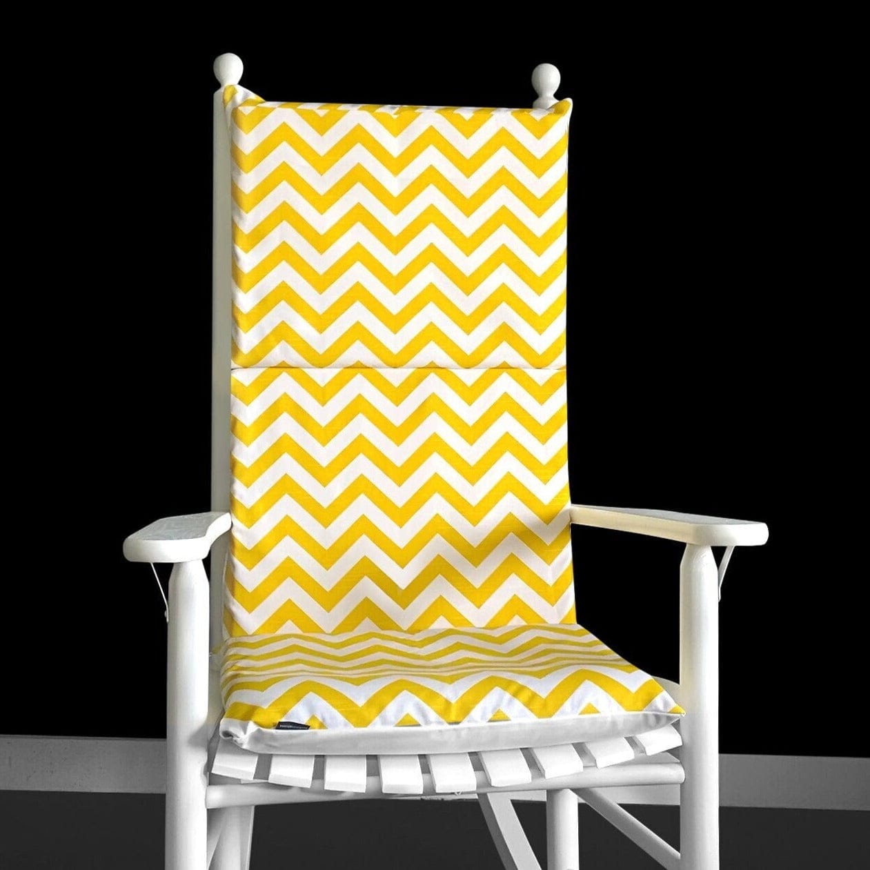 Yellow Zig Zag Chevron Rocking Chair Cushion