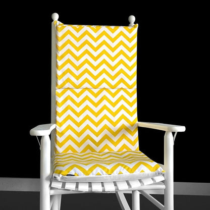 Yellow Zig Zag Chevron Rocking Chair Cushion