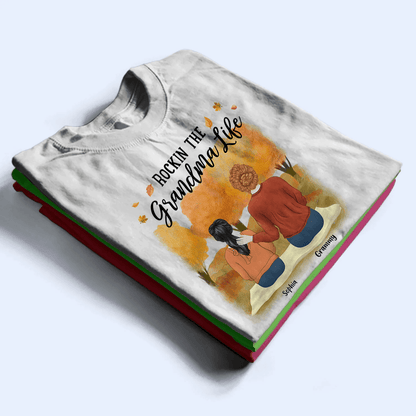 Rockin the Grandparent Life - Personalized Custom T Shirt - Birthday, Loving, Funny Gift for Grandparent, Grandma & Grandpa