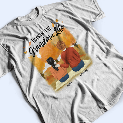 Rockin the Grandparent Life - Personalized Custom T Shirt - Birthday, Loving, Funny Gift for Grandparent, Grandma & Grandpa
