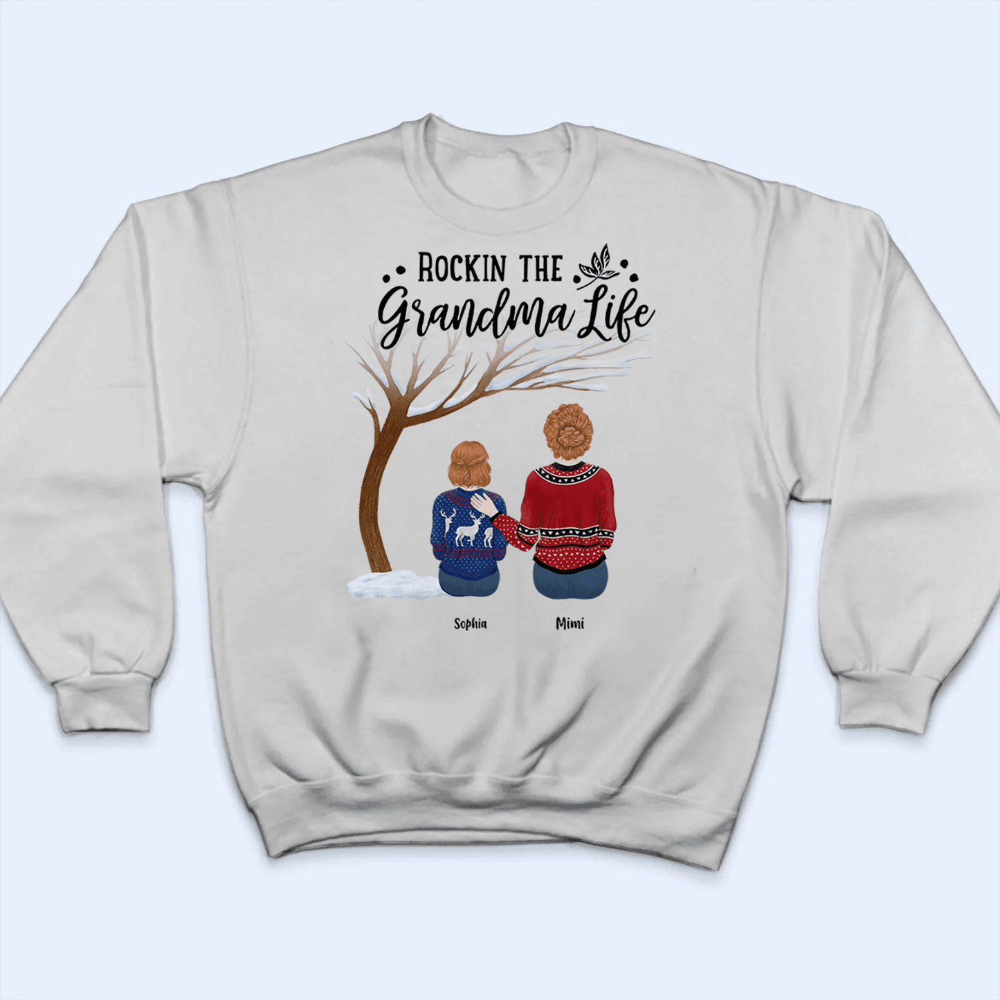 Rockin the Grandparent Life - Winter - Personalized Custom T Shirt - Birthday, Loving, Funny Gift for Grandparent, Grandma & Grandpa