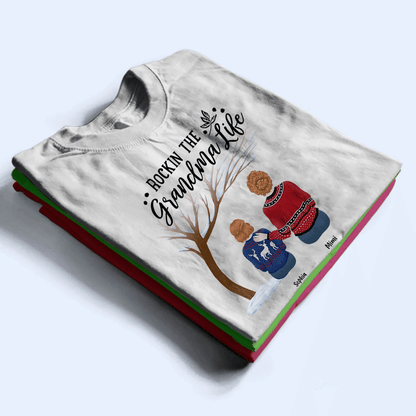 Rockin the Grandparent Life - Winter - Personalized Custom T Shirt - Birthday, Loving, Funny Gift for Grandparent, Grandma & Grandpa