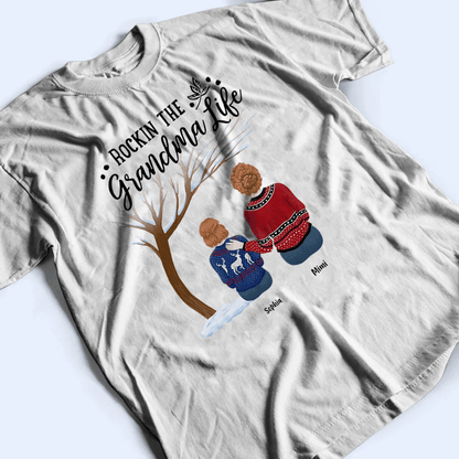 Rockin the Grandparent Life - Winter - Personalized Custom T Shirt - Birthday, Loving, Funny Gift for Grandparent, Grandma & Grandpa