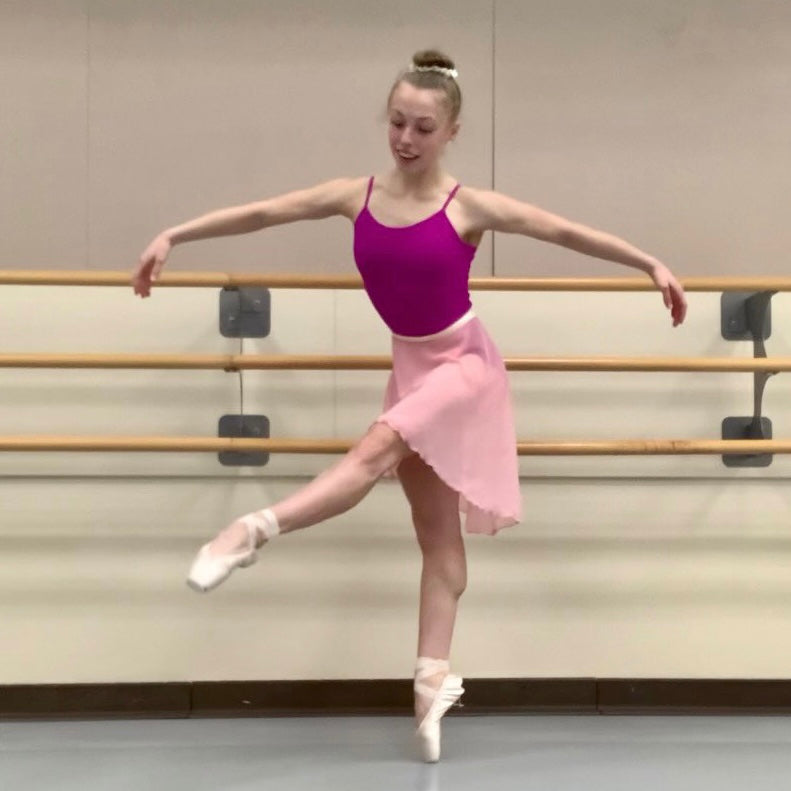 Pink Strawberry Chiffon Ballet Wrap Skirt - Contemporary