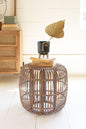 Round Bamboo Accent Table