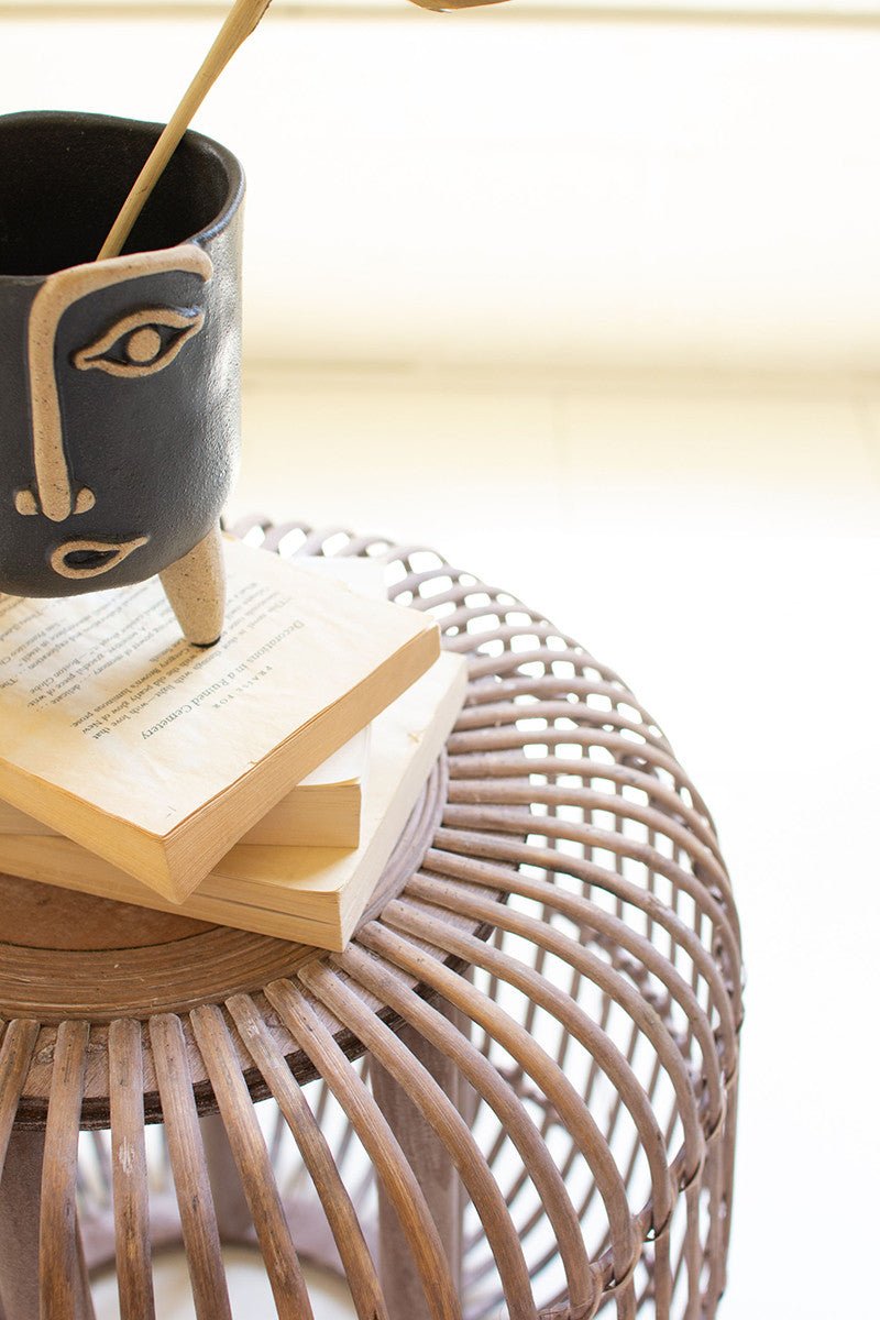Round Bamboo Accent Table