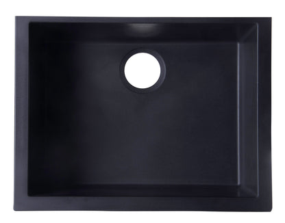 ALFI brand AB2420UM 24" Undermount Single Bowl Granite Composite Kitchen Sink