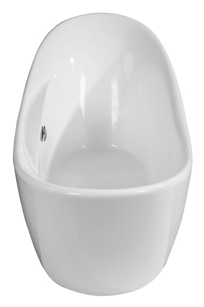 ALFI brand  AB8803 68 inch White Oval Acrylic Free Standing Soaking Bathtub