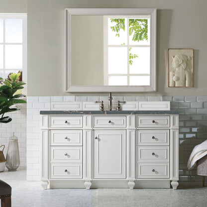 Bristol 60" Single Vanity Cabinet, Bright White