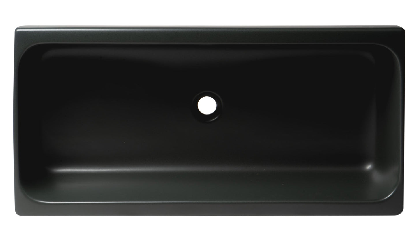 ALFI brand  AB36TRBM 36" Black Matte Above Mount Fireclay Bathroom Trough Sink