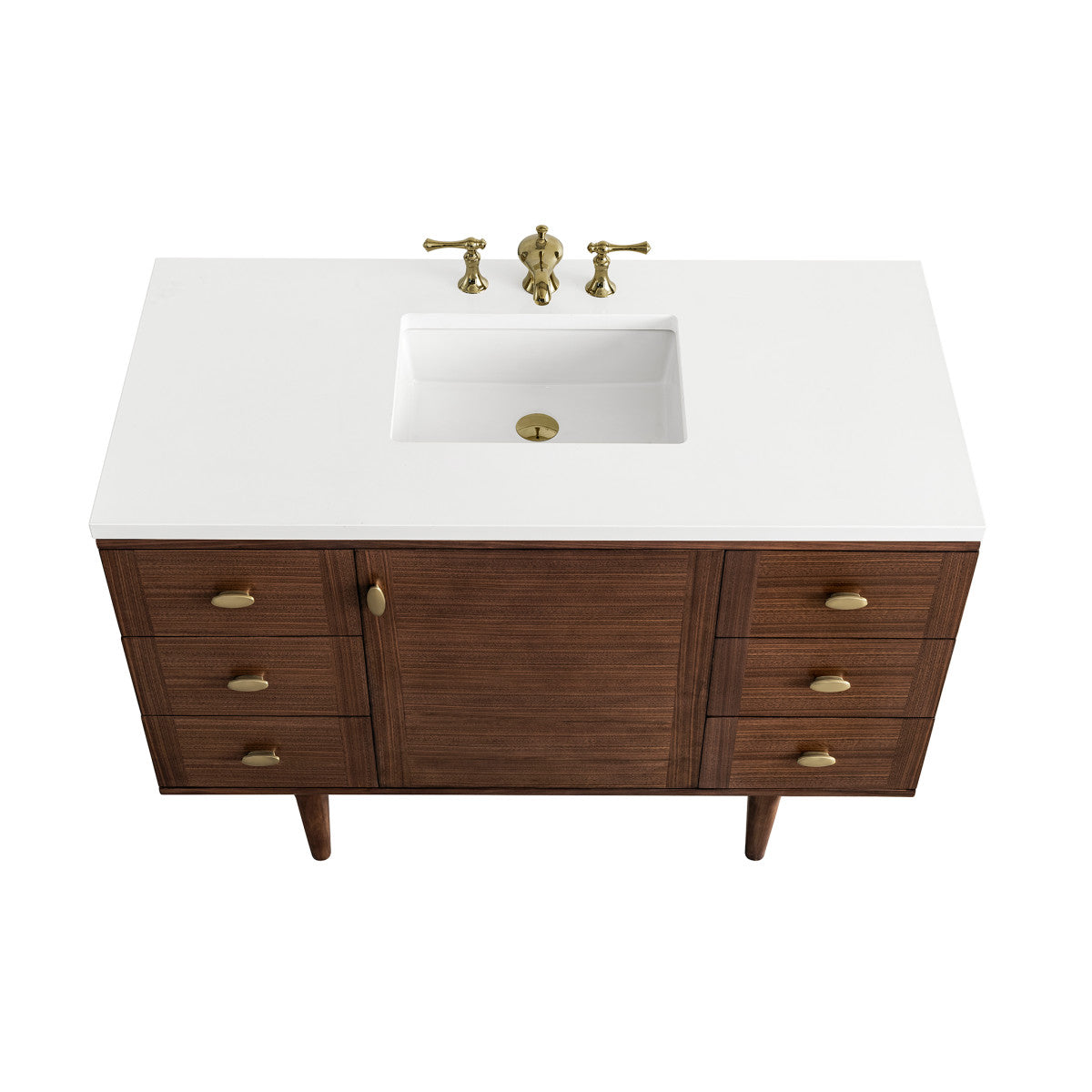 Amberly 48" Single Vanity Cabinet, Mid-Century Walnut