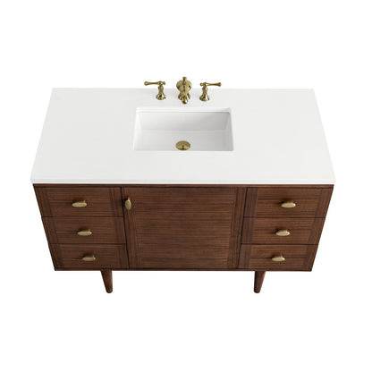 Amberly 48" Single Vanity Cabinet, Mid-Century Walnut