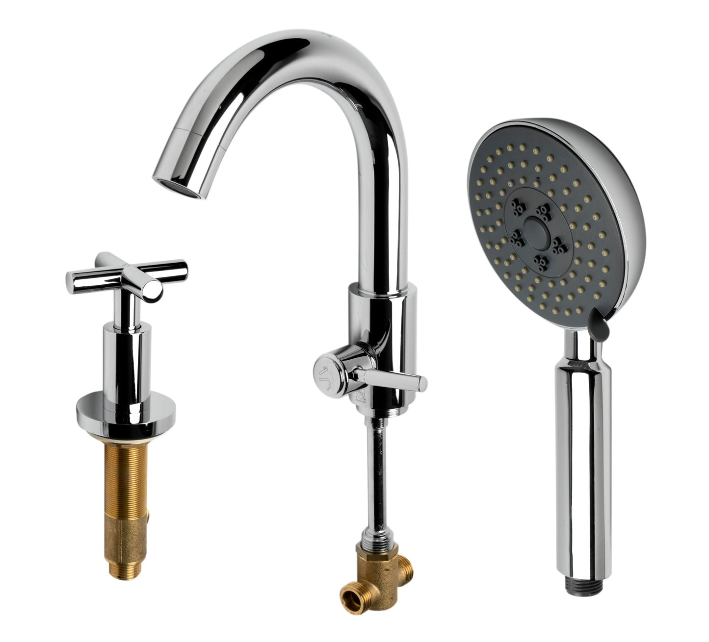 ALFI brand AB2503 Deck Mounted Tub Filler with Hand Held Showerhead