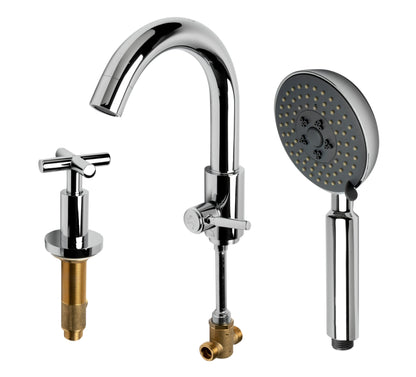 ALFI brand AB2503 Deck Mounted Tub Filler with Hand Held Showerhead