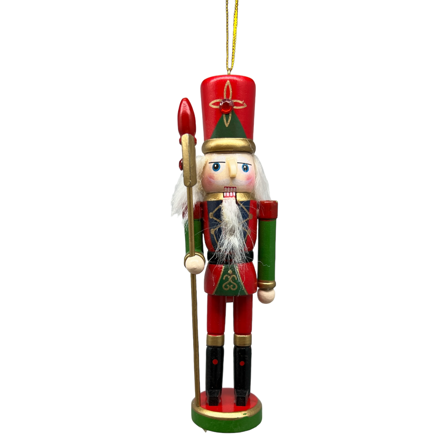 Wooden Nutcracker Ornament - Staff