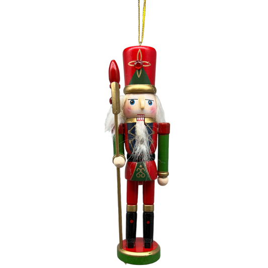 Wooden Nutcracker Ornament - Staff