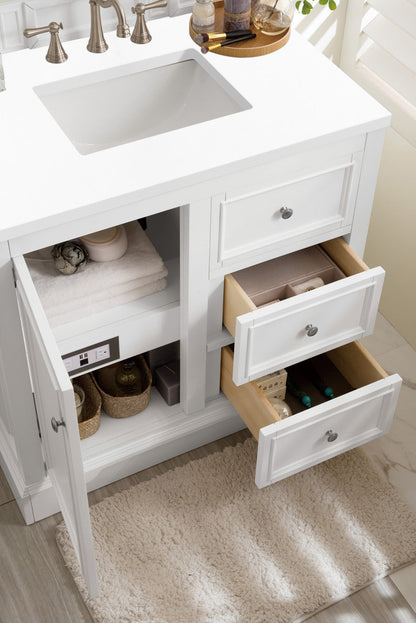 De Soto 36" Single Vanity Cabinet, Bright White