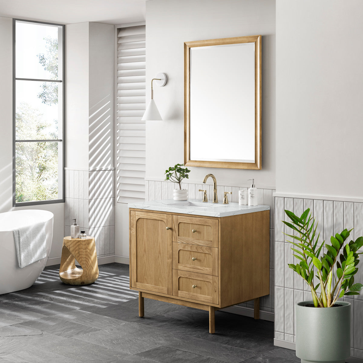 Laurent 36" Single Vanity Cabinet, Light Natural Oak