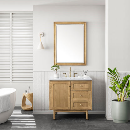 Laurent 36" Single Vanity Cabinet, Light Natural Oak