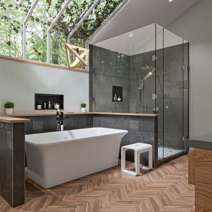 ALFI brand ABNP1616 16" x 16" Steel Square Single Shelf Shower Niche