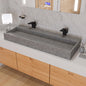 ALFI brand  ABCO48TR 48" Solid Concrete Gray Matte Trough Sink for the Bathroom