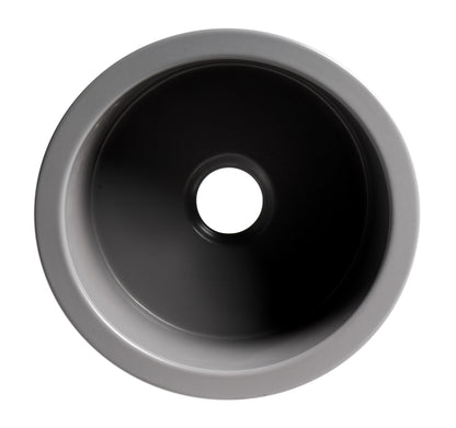 ALFI brand ABF1818R Round 18" x 18" Undermount / Drop In Fireclay Prep Sink