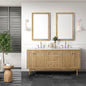 Laurent 72" Double Vanity Cabinet, Light Natural Oak