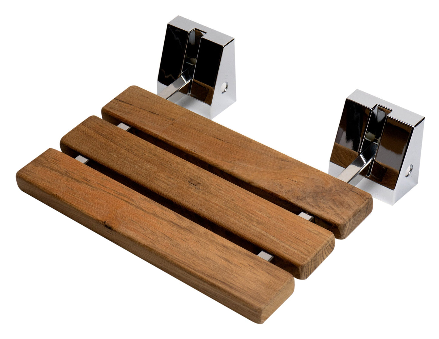 ALFI brand ABS16S 16" Wide Foldable Teak Shower Seat with Square Hardware