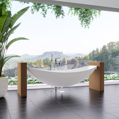 ALFI brand HammockTub1 HammockTub1 79" Acrylic Suspended Wall Mounted Hammock Bathtub