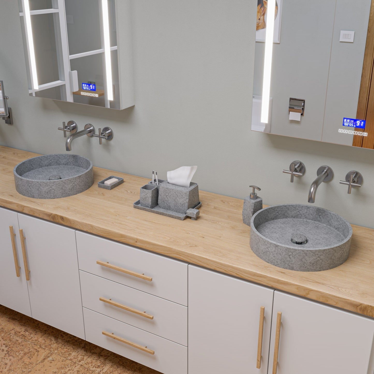 ALFI brand AB1035 8" Widespread Wall-Mounted Cross Handle Faucet