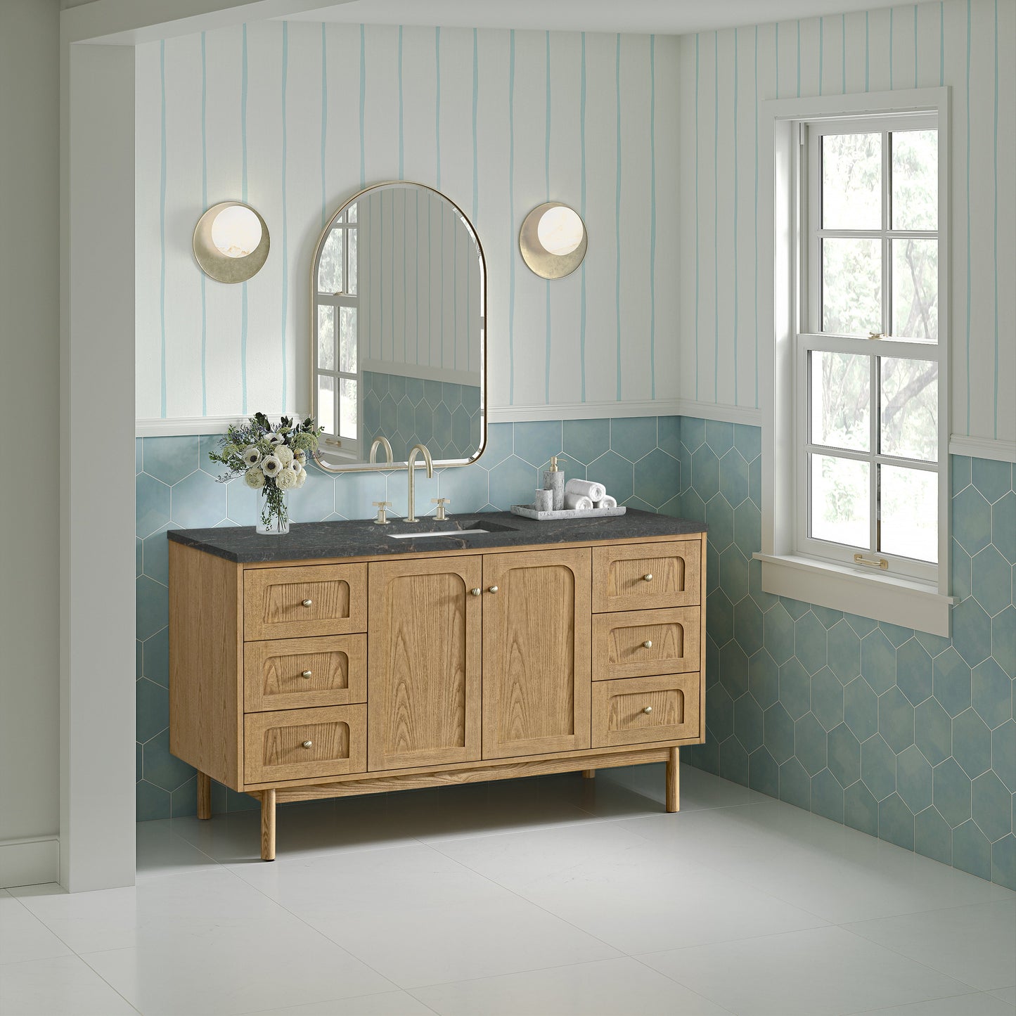 Laurent 60" Single Vanity, Light Natural Oak