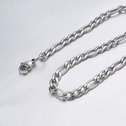 [SB12-9''] (make to order) 5.5mm 9"-100" silver stainless steel figaro necklace chain code sb12 local tx seller
