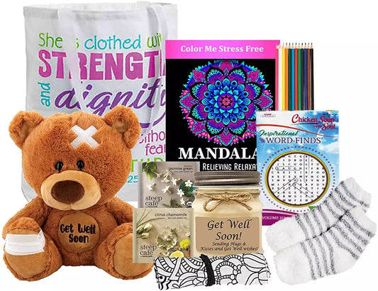 Feel Better Get Well Gift Tote-  get well soon gift basket - get well