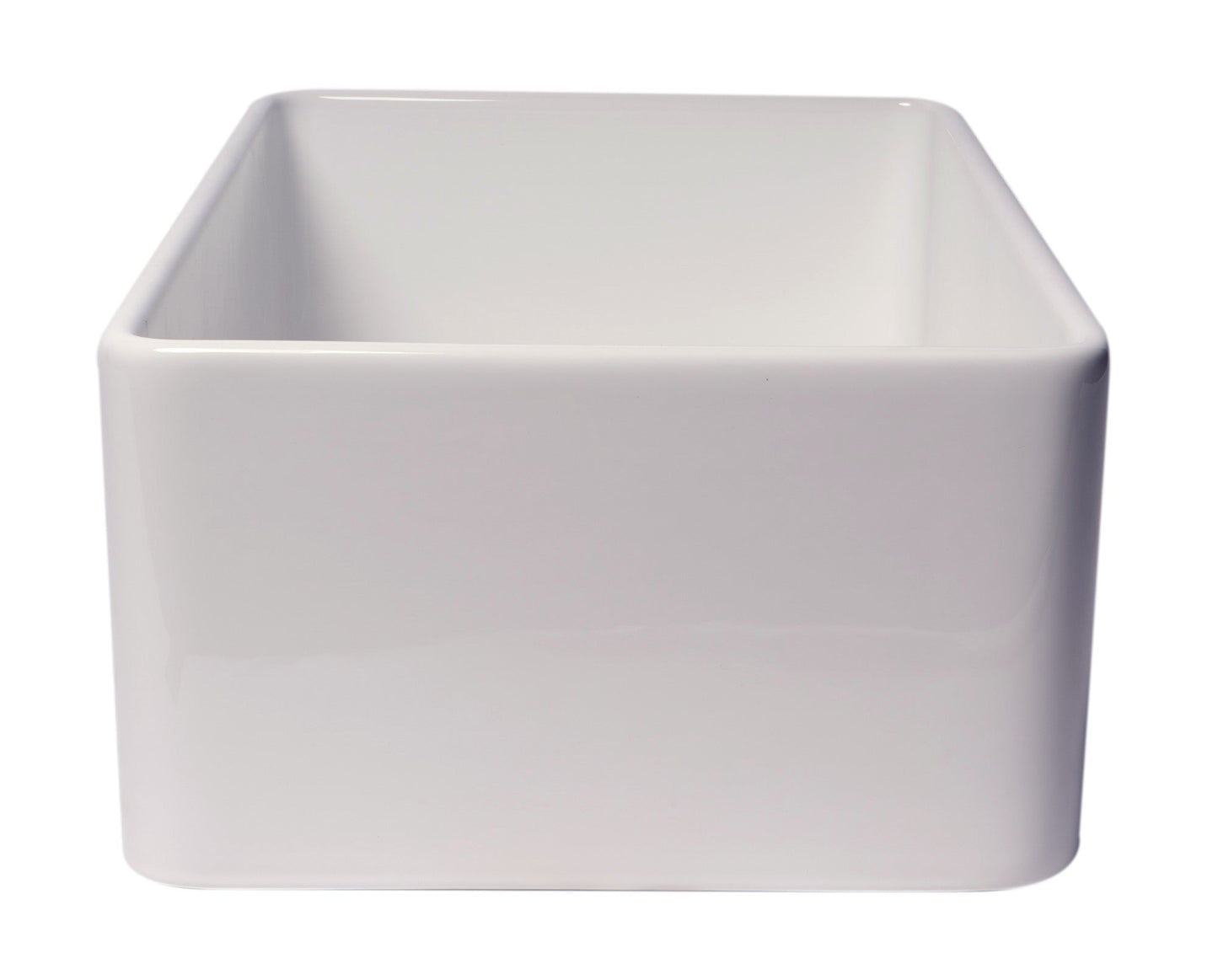 ALFI brand ABF3018 Smooth Apron 30" x 18" Single Bowl Fireclay Farm Sink