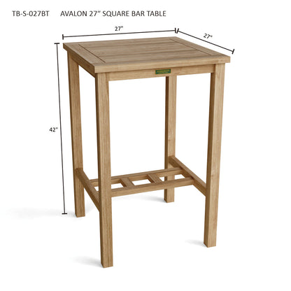 Avalon 27" Square Bar Table