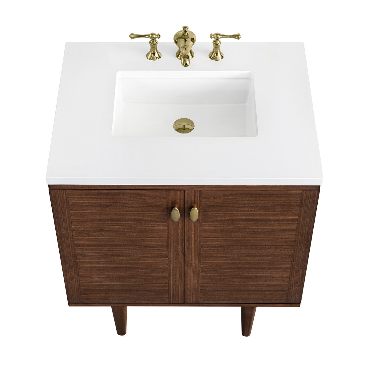 Amberly 30" Single Vanity Cabinet, Mid-Century Walnut