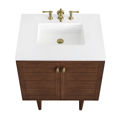 Amberly 30" Single Vanity Cabinet, Mid-Century Walnut