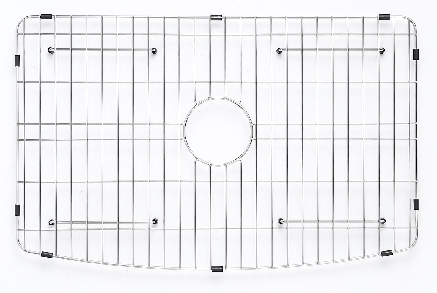 ALFI brand ABFC3020 ABFC3020-W White Smooth Curved Apron 30" x 20" Single Bowl Fireclay Farm Sink with Grid