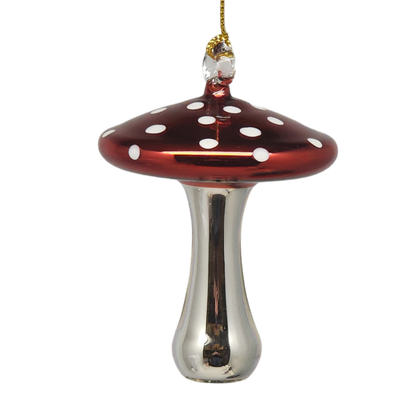 Shiny Cutes Red Mushroom Egyptian Glass Ornament