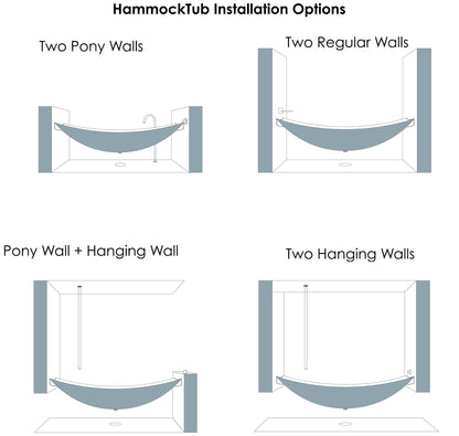 ALFI brand HammockTub2 HammockTub2 71" Solid Surface Resin Suspended Wall Mounted Hammock Bathtub