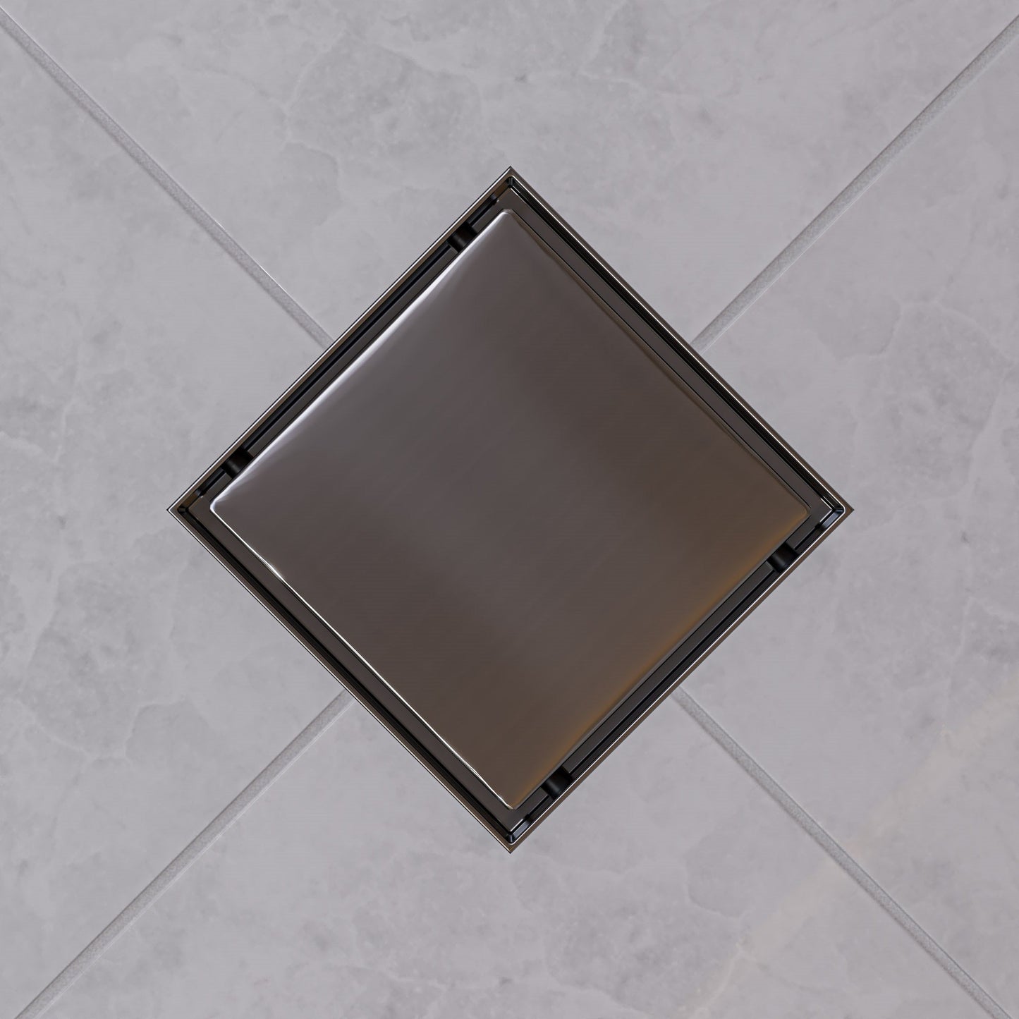 ALFI brand  ABSD55B-BSS 5" x 5" Modern Square Polished Stainless Steel Shower Drain with Solid Cover
