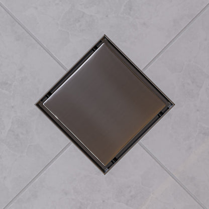 ALFI brand  ABSD55B-BSS 5" x 5" Modern Square Polished Stainless Steel Shower Drain with Solid Cover