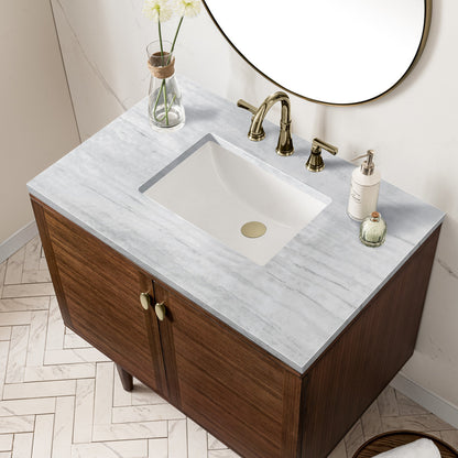 Amberly 36" Single Vanity Cabinet, Mid-Century Walnut