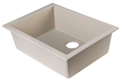 ALFI brand AB2420UM 24" Undermount Single Bowl Granite Composite Kitchen Sink