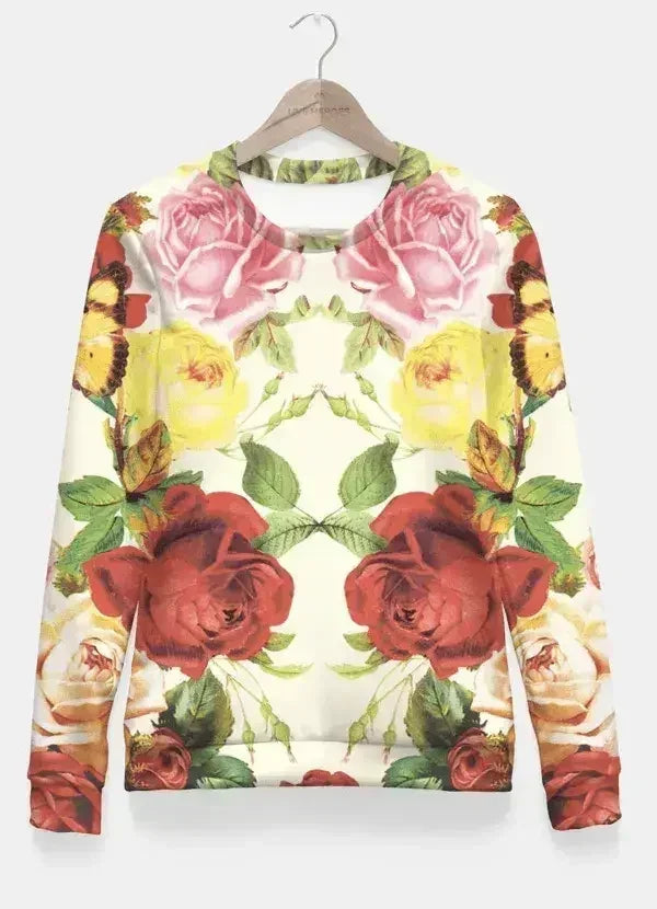 Vintage flowers illustration Fitted Waist Sweater