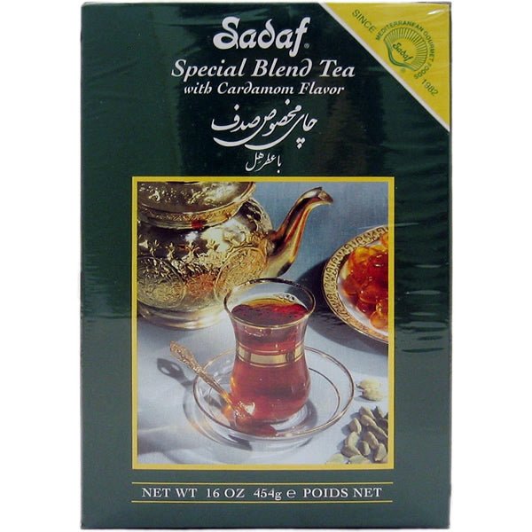 Sadaf 16 Oz Cardamom Tea Loose Leaf - Special Blend Ceylon Black Tea