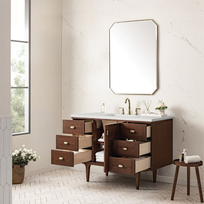 Amberly 48" Single Vanity Cabinet, Mid-Century Walnut