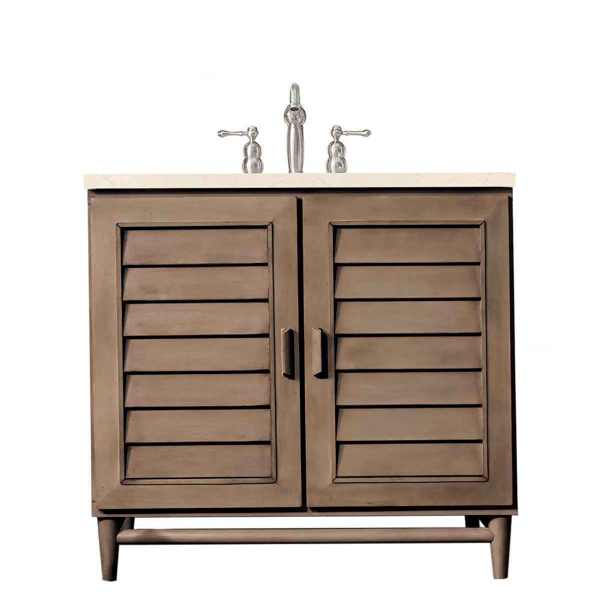 Portland 36" Single Vanity Cabinet, Whitewashed Walnut