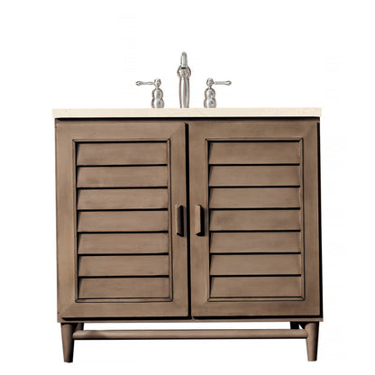 Portland 36" Single Vanity Cabinet, Whitewashed Walnut